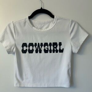 COWGIRL Graphic y2k cropped baby tee